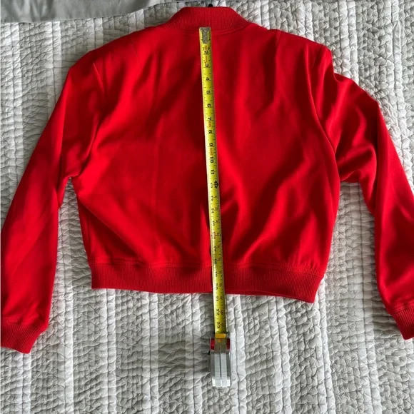 RACHEL Rachel Roy Bold Red Bomber Jacket, Size Medium - Picture 5 of 8